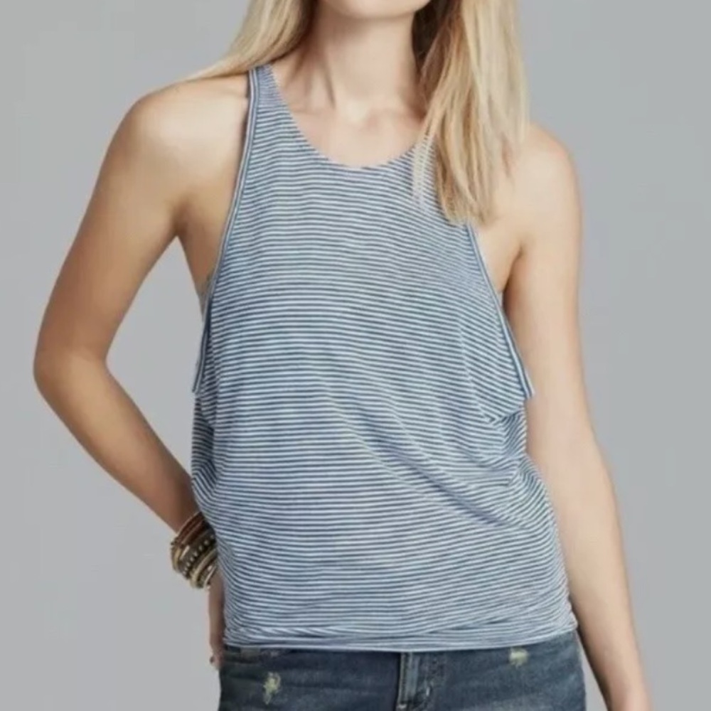 We the Free Slinky Green Stripe Sedgwick Tank Top